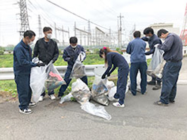 才川河川の清掃